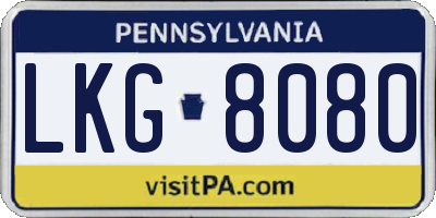 PA license plate LKG8080
