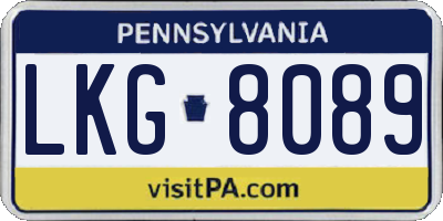 PA license plate LKG8089
