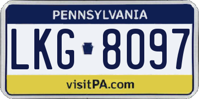 PA license plate LKG8097