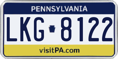 PA license plate LKG8122