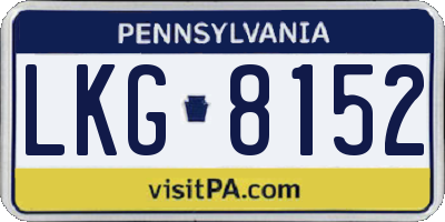 PA license plate LKG8152