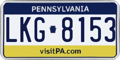 PA license plate LKG8153