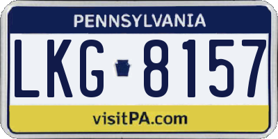 PA license plate LKG8157