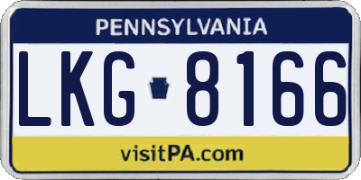 PA license plate LKG8166
