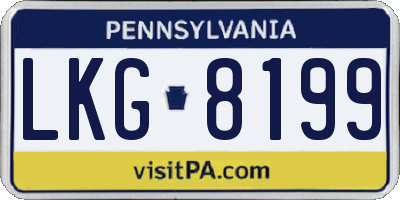 PA license plate LKG8199