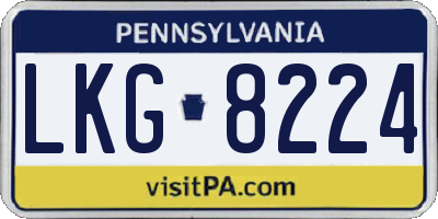 PA license plate LKG8224