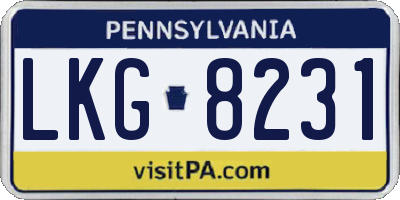 PA license plate LKG8231