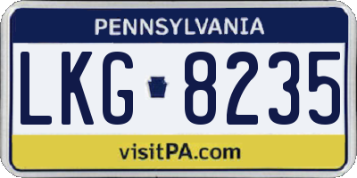 PA license plate LKG8235