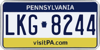 PA license plate LKG8244