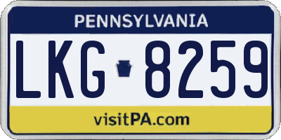 PA license plate LKG8259