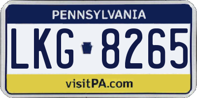 PA license plate LKG8265