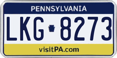 PA license plate LKG8273