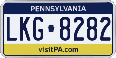 PA license plate LKG8282
