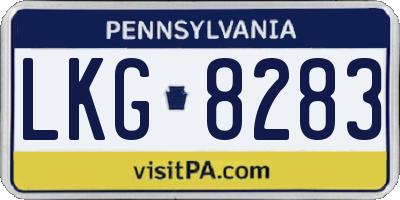 PA license plate LKG8283