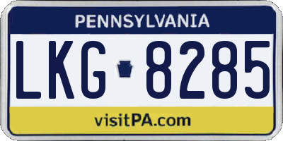 PA license plate LKG8285