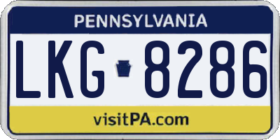 PA license plate LKG8286