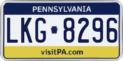 PA license plate LKG8296