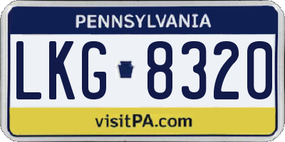 PA license plate LKG8320