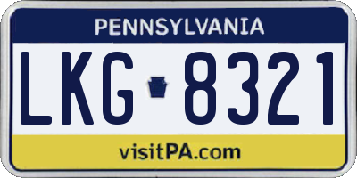 PA license plate LKG8321