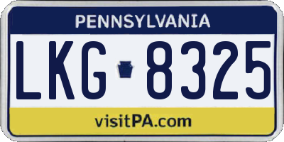 PA license plate LKG8325