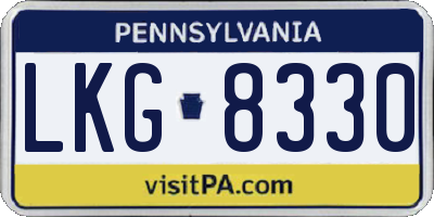 PA license plate LKG8330