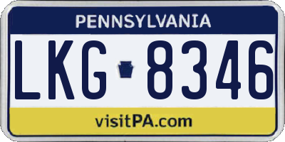 PA license plate LKG8346