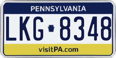 PA license plate LKG8348
