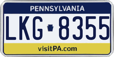 PA license plate LKG8355