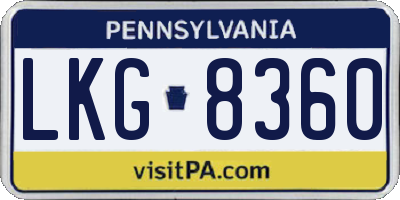 PA license plate LKG8360