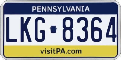 PA license plate LKG8364