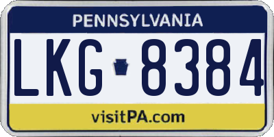 PA license plate LKG8384