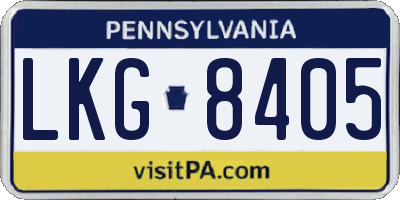 PA license plate LKG8405