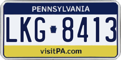 PA license plate LKG8413