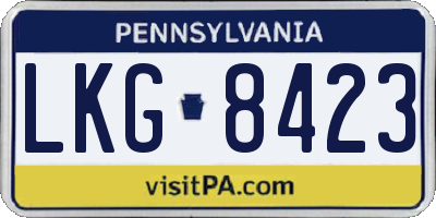 PA license plate LKG8423