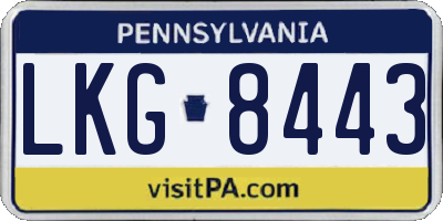 PA license plate LKG8443