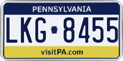 PA license plate LKG8455