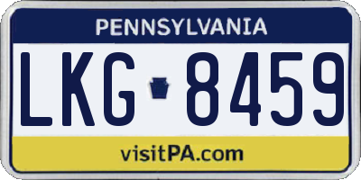 PA license plate LKG8459