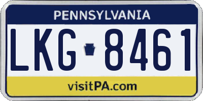 PA license plate LKG8461
