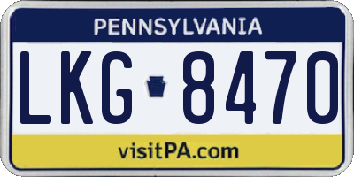 PA license plate LKG8470