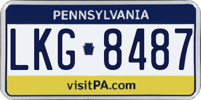 PA license plate LKG8487