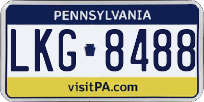 PA license plate LKG8488