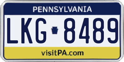 PA license plate LKG8489