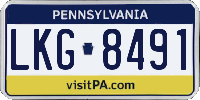 PA license plate LKG8491