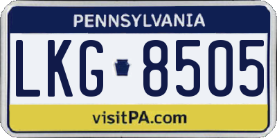PA license plate LKG8505