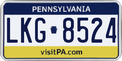 PA license plate LKG8524