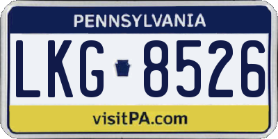 PA license plate LKG8526