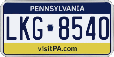 PA license plate LKG8540