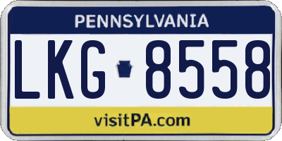 PA license plate LKG8558