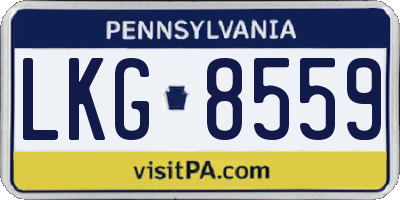PA license plate LKG8559