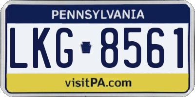 PA license plate LKG8561